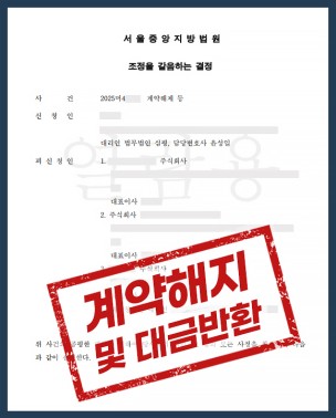 두 회사를 상대로 한 계약해지 사건, 조정을 갈음하는 결정으로 대금반환
